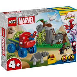 LEGO 11199 Todoterreno Dinosaurio y Equipo Spidey Set de Construcción Marvel con Spidey, Miles Morales, Rino y Spider Fantasma