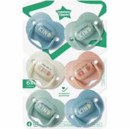 Chupetes - TOMMEE TIPPEE - 6-18 Meses - Juego de 6 - Forma Ortodoncia Simétrica, Silicona Sin BPA