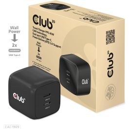 Club3D Ladegerät 2xUSB Typ C PD 45W. GaN retail