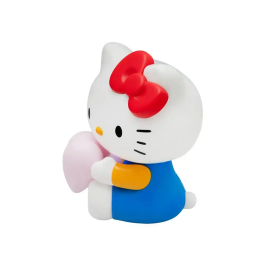 Wondee Lámpara Sobremesa Hello Kitty con Corazón Rosa 16 cm, Decoración Sanrio, Iluminación con Pilas AAA