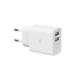 Cargador de Pared KSIX 2 USB 2.4A Blanco