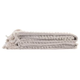DKD Home Decor 2c25 Manta de Sofá de Punto Chenilla Poliéster Beige 170x130cm 360gsm Pack 2 Unidades