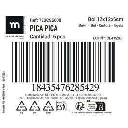 La Mediterranea Bol Aperitivo Surtido de Colores 12x12x6 cm – Ideal para Picoteo (24 Unidades)