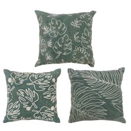 Cojin Tropical DKD Home Decor Verde Blanco 15 x 40 x 40 cm (3 Unidades) Precio: 54.68999987. SKU: B1HSL3YBED