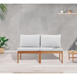 Banco de jardín ALMA de madera de acacia FSC con cojines - 2 personas - Gris Banco de jardín ALMA de madera de acacia FSC con cojines - 2 personas - Gris