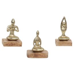 DKD Home Decor Figura Oriental Yoga Aluminio y Mango Dorado Natural 6.5 x 12 x 9 cm (6 Unidades) Precio: 35.78999952. SKU: B1CTA5SAJL