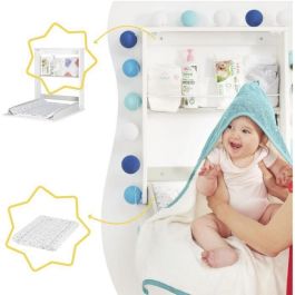 Badabulle Cambiador de Pared Plouf Plegable y Compacto con Cambiador Incluido, Apertura Una Mano y Estante Almacenamiento, 13cm Grosor