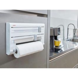 Leifheit Parat ComfortLine dispensador de pared 25703, dispensador de pared de cocina para 3 rollos, dispensador de papel con cuchillas afiladas