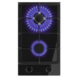 Cecotec Placa de gas Bolero Squad G 2400F 2 fuegos, 5200W, vidrio negro, hierro fundido
