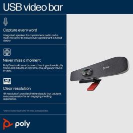 HP Studio R30 USB Video Bar - Barra de Video Profesional para Colaboración con Audio Superior
