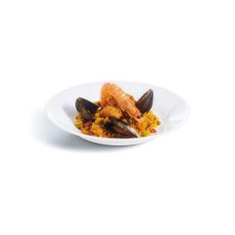Arcoroc Set 6 Platos Hondos Restaurant de Vidrio Templado Blanco 22,5 cm, Apilables y Extra Resistentes