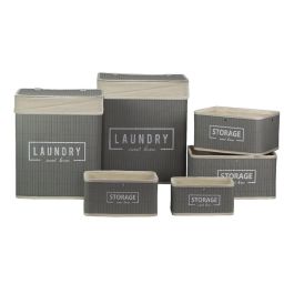 DKD Home Decor Cesta Ropa Basicos Gris Oscuro 30 x 46 x 40 cm Set de 6 Precio: 62.50000053. SKU: B12JH7B4X4