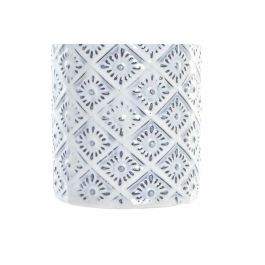 Jarron Mediterraneo DKD Home Decor Blanco Azul 14 x 30 x 14 cm