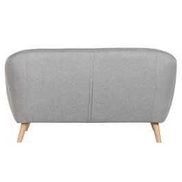 DKD Home Decor Sofá Scandi de 2 plazas de poliéster y rubberwood Gris Natural 84 x 82 x 146 cm Desmontable