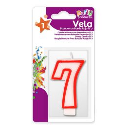 Best Products Vela n°7 Repostería Número de Cumpleaños Cera Rojo / Blanco