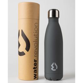 Water Revolution Botella Térmica de Acero Inoxidable Gris 500ml Antigoteo Doble Pared Aislada al Vacío Libre de BPA 24h Frío 12h Caliente
