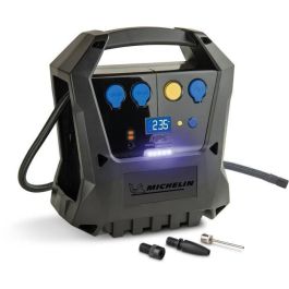 Michelin Compresor de Aire Inalámbrico Recargable Portátil para Inflar Neumáticos de Coche, Moto y Bicicleta, Presión Máxima 6,9 Bar (100 PSI)