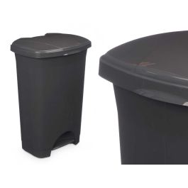 Arte Regal Papelera de Pedal Plástico 50L Antracita 43x64x33 cm (3 Unidades)