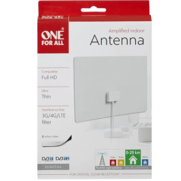 One For All SV9440 Antena Interior Ultra Plana para Colocar Detrás de la Pantalla o en la Pared Filtro 5G Full HD