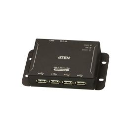 Aten UCE3250 Extensor USB 2.0 de 4 Puertos a 50m por Cable Ethernet CAT 5/5e/6, Hub USB Profesional con Carcasa Metálica