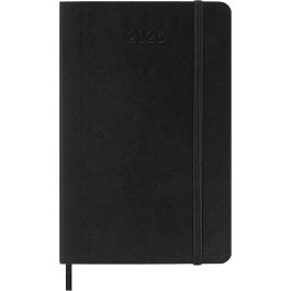 Moleskine DSB12DC2Y26 Agenda 2026 Diaria 12 Meses Tapa Blanda Negra 9x14 cm Cierre Goma Elástica