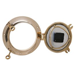 DKD Home Decor Reloj de Pared Vintage Dorado de Latón y Cristal para Decoración del Hogar - Medidas 23x23x7 cm - Funciona con 1 Pila AA