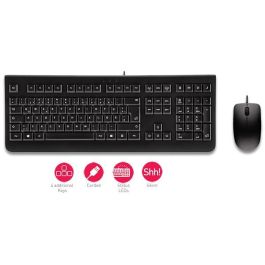 CHERRY DC 2000 Teclado y Ratón Alámbrico USB QWERTY Nórdico Negro, Interruptor Mecánico para Oficina