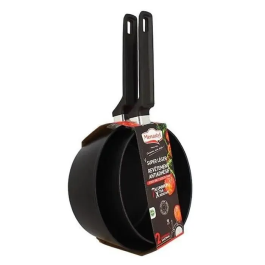 Menastyl 6020298 Juego de 2 Cacerolas de Aluminio 18 y 20 cm, Apta para Inducción
