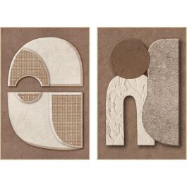 DKD Home Decor Cuadro Urban Moderno de Lienzo y PS Marrón/Blanco 83x4.5x123 cm (2 Unidades) Precio: 132.49999972. SKU: B1H9FGF26B