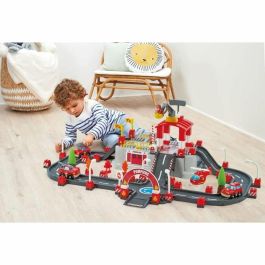 Ecoiffier Abrick 1349 - Set de Construcción Circuito Bombero con Vehículos y Accesorios en Barril para Niños +18 Meses
