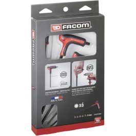 Facom 84TZSA.PB Juego de 6 Llaves en Forma de T con Asas, 6 Caras