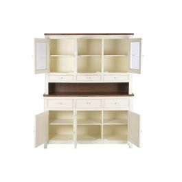 Vitrina Home ESPRIT Crema Marrón oscuro Madera de mango Madera MDF 150 X 45 X 190 CM