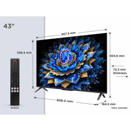 TCL 43T69C TCL5901292528812 Televisor QLED 43 pulgadas (109 cm) 4K UHD 3840x2160 HDR10+ Android TV 3xHDMI 2.1 Wi-Fi