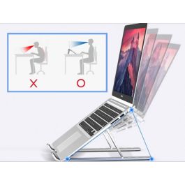 Conceptronic Base Refrigeradora Ergonómica Ajustable para Portátil, 6 Niveles de Altura, Plegable, hasta 15.6 Pulgadas, 50 kg