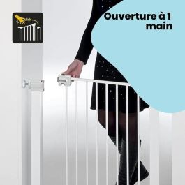 Safety 1st Barrera de Seguridad para Niños Easy Close de Presión SecurTech, Metal Blanco 73-80 cm