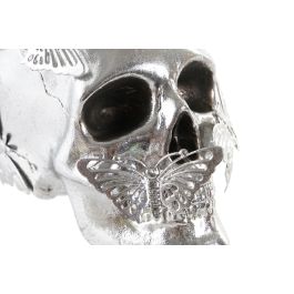 DKD Home Decor Figura Decorativa Glam Calavera Resina Dorado Plateado para Hogar - Pack de 2 Figuras Surtidas - 10.5x11.5x16.5 cm