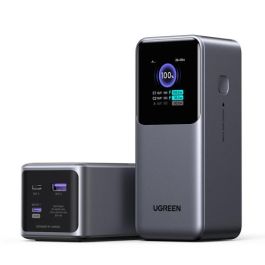 UGREEN 35524B Powerbank 20000mAh 130W Carga Rápida para MacBook/iPhone/Galaxy, Batería Litio Gris, Pantalla TFT
