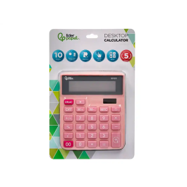 Liderpapel xf23 Calculadora de Sobremesa 10 Dígitos Solar y Pilas Color Rosa 127x105x24 mm