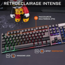 The G-Lab Combo KRYPTON Teclado y Mouse Gaming Retro con Cable Iluminación RGB AZERTY Anti-Ghosting 3200 dpi PC Gamer PS4 Xbox One Mac