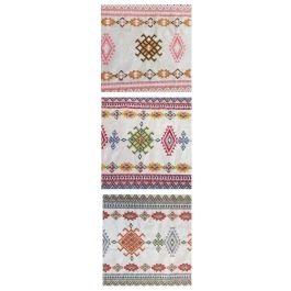 DKD Home Decor Cojín Árabe Multicolor 40 x 40 x 10 cm Algodón Poliéster Flecos (3 Unidades)
