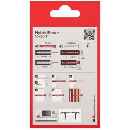 Fischer Taco Hybridpower Ø10x90 mm con Tornillos Avellanados TX40 Ø7x87 mm (Blister 4 uds)