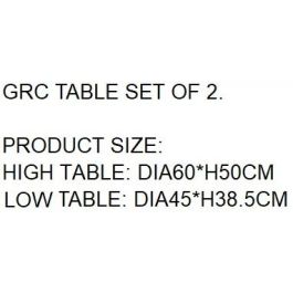 DKD Home Decor Set de 2 Mesita Auxiliar Terraza Y Jardin Crudo 60 x 60 x 50 cm