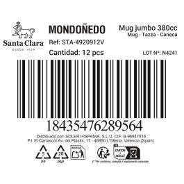Inde #-36 Mug Jumbo Mondoñedo Verde, 380 cc, 8.9 x 11 cm (12 Unidades)