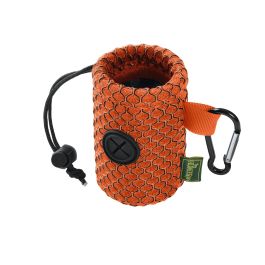 Hunter Portabolsas Hilo Malla Naranja Dispensador de Bolsas para Excrementos con Mosquetón en Poliéster