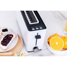 Edm Tostadora 1ranura larga White Design 900W, Blanco, 7 Posiciones de Tostado, Bandeja Recogemigas