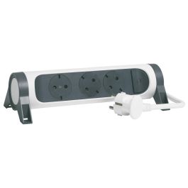 LEGRAND-Base Múltiple Fija y Giratoria de 3 Tomas Rasantes 2P+T, Protegida Contra Sobretensiones. Cable de 1,5M. Color Blanco y Negro [SON-694527] Precio: 33.4999995. SKU: B152N2R2RK