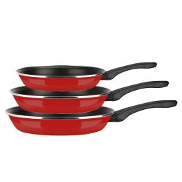 Set 3 sartenes optimax ø20cm, ø24cm y ø28cm rojo mate fagor