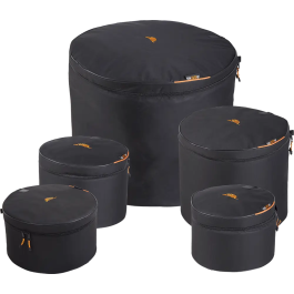 TOBAGO Fundas para Batería APNT22 Kit Bombo 22", Tom 10", 12", Tom 16", Caja 14"x6.5" Poliéster 600D Impermeable Nylon 300D Acolchado 15mm Negro Precio: 129.49999953. SKU: B18ATEFRHE