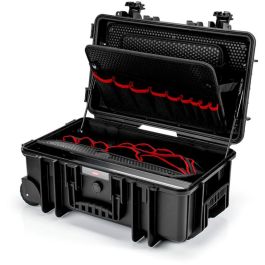 Knipex Robust26 Move Caja de herramientas metálica, Aluminio/Polipropileno, Negra, 26.4L, Impermeable con ruedas