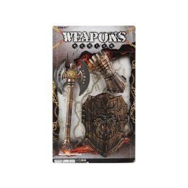Kit de Armas Medievales con Hacha, Escudo y Guantelete en Tonos Cobre - Ideal para Disfraces de Caballero Precio: 7.49999987. SKU: S1123443